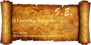 Ilovszky Eszter névjegykártya